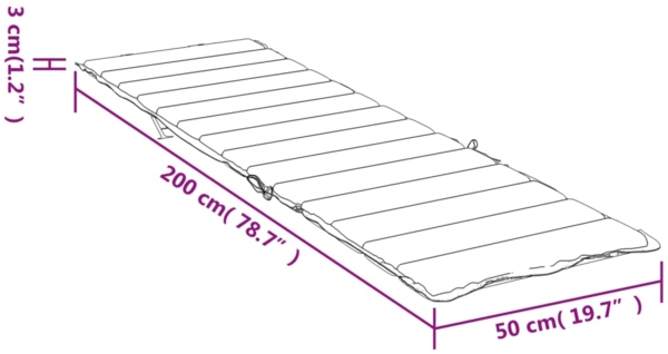 vidaXL Sonnenliegen-Auflage Taupe 200x50x3 cm Oxford-Gewebe 314196 Bild 8