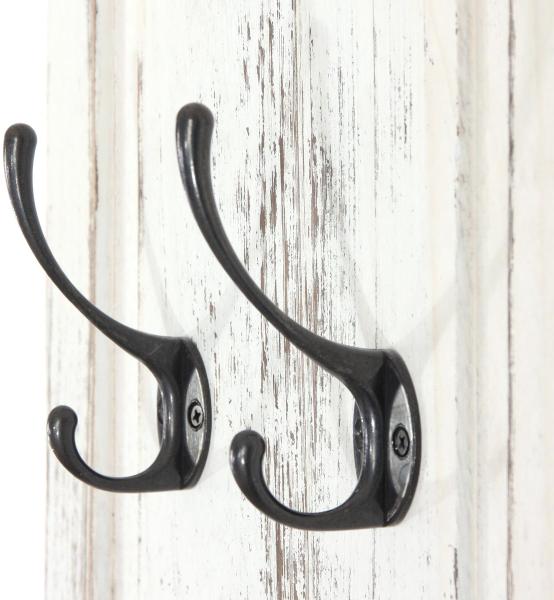 2er-Set Garderobe Wandgarderobe Garderobenpaneel Wandhaken 109 x 28 x 4 cm ~ weiß shabby Bild 5