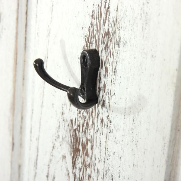 2er-Set Garderobe Wandgarderobe Garderobenpaneel Wandhaken 109 x 28 x 4 cm ~ weiß shabby Bild 6