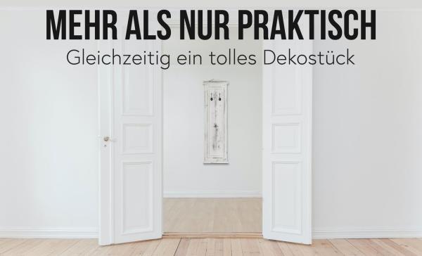 2er-Set Garderobe Wandgarderobe Garderobenpaneel Wandhaken 109 x 28 x 4 cm ~ weiß shabby Bild 3