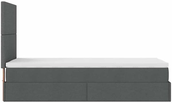 vidaXL Ottoman-Bett mit Matratze & LEDs Dunkelgrau 100x200 cm Stoff 3313900 Bild 11