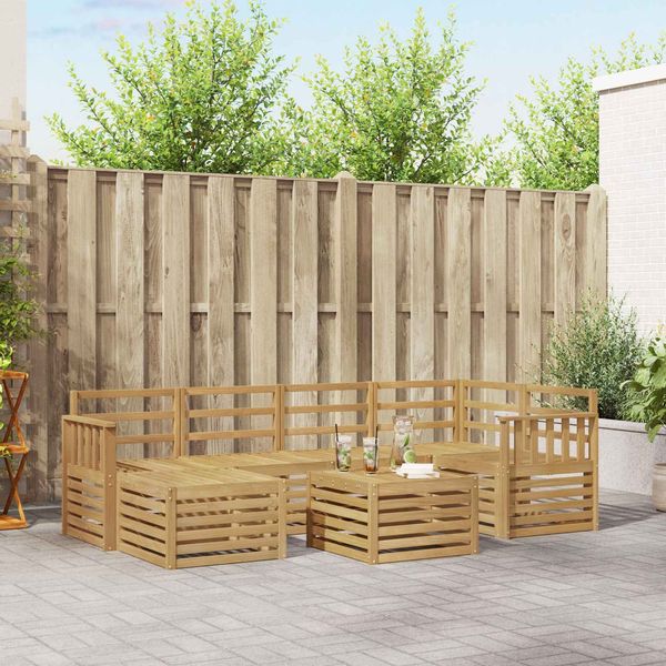 vidaXL Outdoor-Sofagarnitur 7 pcs Weiß Polyester 3392144