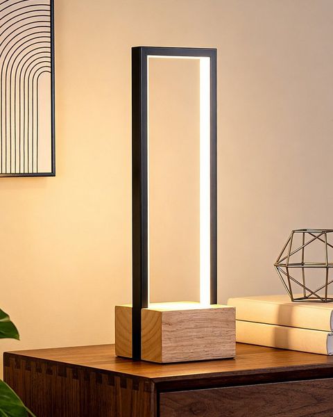 EDISHINE LED Tischleuchte Drehbare, Touch Dimmbare Nachttischlampe, LED fest integriert, Tischlampe aus Metall, 3 Farbtemperaturen