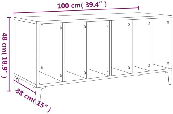 vidaXL Plattenschrank Sonoma-Eiche 100x38x48 cm Holzwerkstoff 831984 Bild 8