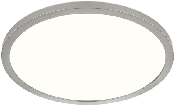 LED Deckenleuchte, IP44, dimmbar, Backlight, silber, D 29,4 cm