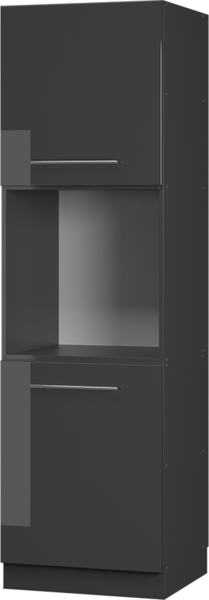 Herdumbauschrank Fame-Line Anthrazit Hochglanz 60 cm offen Vicco