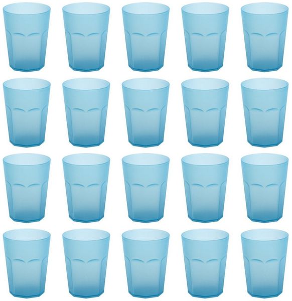 Engelland Becher Plastikbecher in modernen Neonfarben, Mehrweg, 20-tlg, Kunststoff, spülmaschinengeeignet, bruchfest, wiederverwendbar, 250 ml, 0,25 Liter