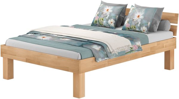Bett Holzbett Überlänge Buche natur massiv mit hohen Füßen ohne Zubehör V-60.80-220-H