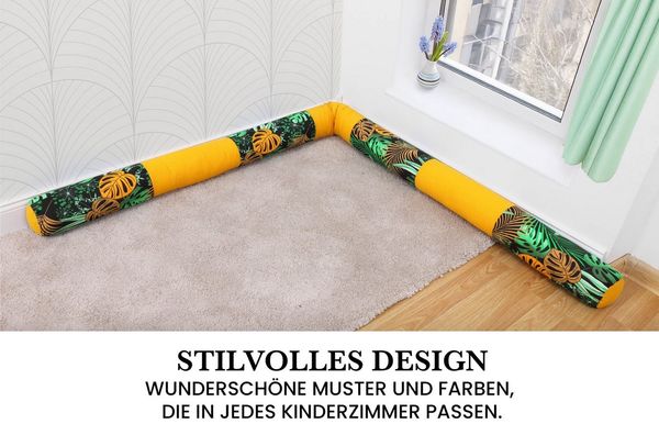 Amilian Nestchenschlange Bettschlange 210cm - Seitenschläferkissen - Nestschlangen, Nestchen - Bettumrandung als Kopfschutz - Kantenschutz für Babybett