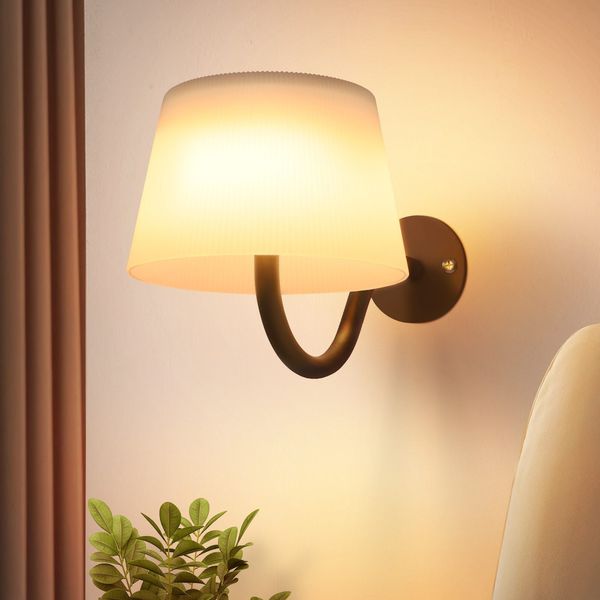 ZMH LED Wandleuchte LED dimmbar mit Akku - Moderne Wandlampe kabellos (3000K-6000K), Touch Schalter, USB-C Ladung, IP44 für Badezimmer, Flur, Schlafzimmer | Elegant Schwarz