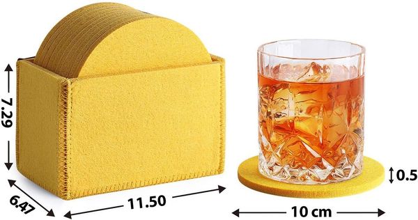 Loco Bird Getränkeuntersetzer 10er Set inkl. Box rund aus Filz, Zubehör für Getränke, Tassen, Bar, Glas, Design Glasuntersetzer, Premium Tischuntersetzer Filzuntersetzer