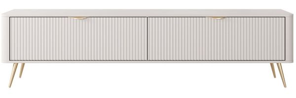 yourhouse24 TV-Schrank TV-Lowboard 200 cm LANTE 2D beige/gold, schwarz