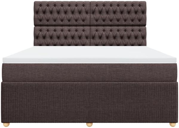 vidaXL Boxspringbett mit Matratze Dunkelbraun 180x200 cm Stoff 3294445 Bild 6