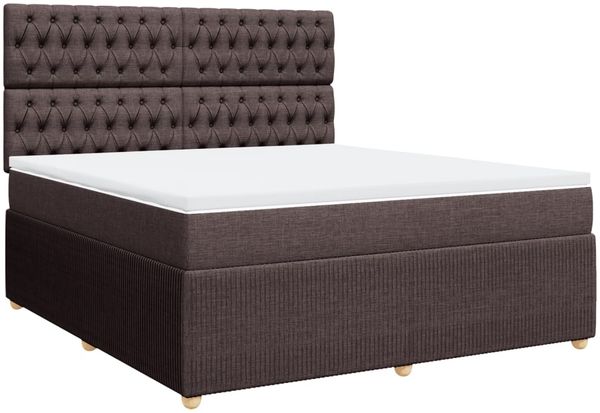 vidaXL Boxspringbett mit Matratze Dunkelbraun 180x200 cm Stoff 3294445 Bild 3