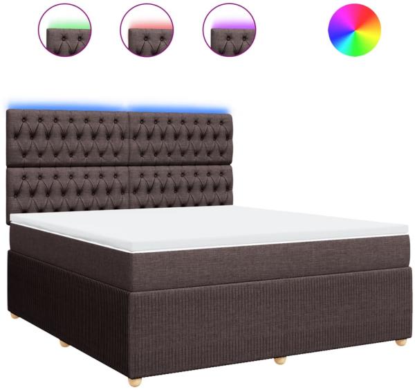 vidaXL Boxspringbett mit Matratze Dunkelbraun 180x200 cm Stoff 3294445