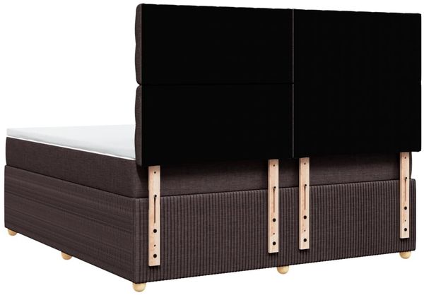 vidaXL Boxspringbett mit Matratze Dunkelbraun 180x200 cm Stoff 3294445 Bild 8