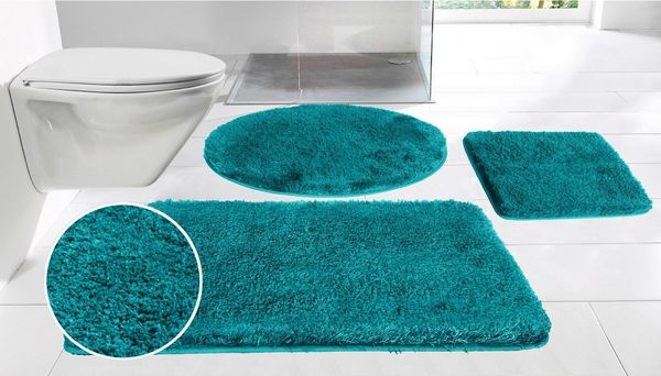 Möve Badematte Superwuschel, Badvorleger, Badezimmer Teppich, Höhe 40 mm, rutschhemmend beschichtet, schnell trocknend, strapazierfähig, fußbodenheizungsgeeignet, Polyester, rechteckig, Mikrofaser-Badematte, Badteppich, rechteckig, rund & als 3-tlg. Set