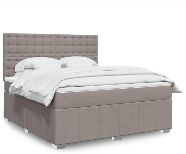 vidaXL Boxspringbett mit Matratze Taupe 180x200 cm Stoff 3291765