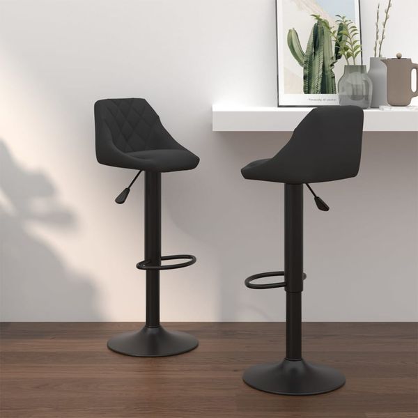 vidaXL Barhocker 2 Stk. Schwarz Samt 335346