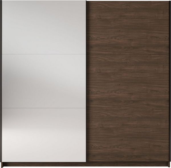 Deine Möbel 24 Schwebetürenschrank ARLO Schiebetürenschrank mit Spiegel – Kleiderschrank 150 / 200 cm, (in Nussbaum, Sandbeige, Weiß, Eiche Artisan & Graphit, 1-St, mit Spiegel) moderner Schlafzimmer-Schrank