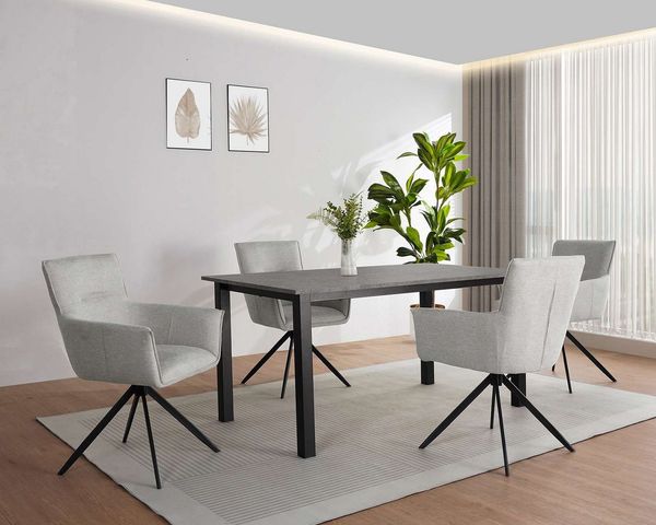 OTTO home Esstisch Babetta, schwarzes pulverbeschichtetes Metallgestell, verschiedene Breiten