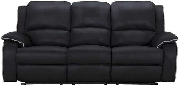 Vente-unique - Relaxsofa 3-Sitzer - Microfaser - Schwarz - HERNANI Bild 7