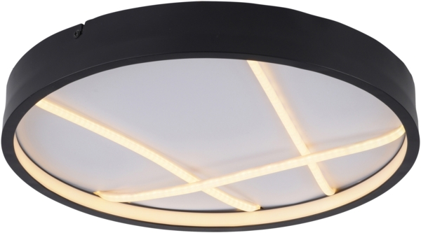 JUST LIGHT LED-Deckenleuchte 14091-18, 33W, 3000K, 4250lm, warmweiß, IP20, schwarz