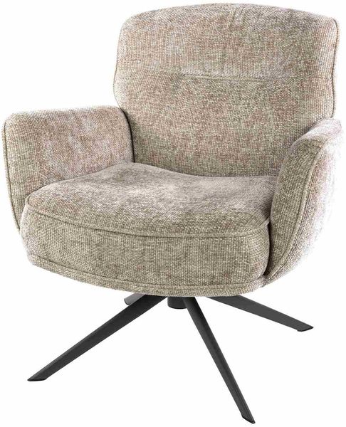 Komfortsessel Azora mit 360° Drehfunktion und Chenille-Stoff, Sand