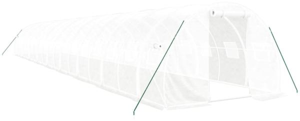 vidaXL Gewächshaus mit Stahlrahmen Weiß 54 m² 18x3x2 m 3188057