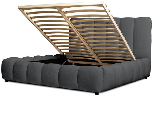 Polsterbett Doppelbett HEDA 160x200cm Komplettset in Stoff Perfect Harmony Anthrazit Bild 3