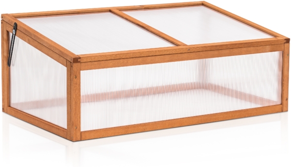 MCombo Frühbeet Gewächshaus Treibhaus Frühbeetkasten 0698, Aufsatz Pflanzenbeet, mit Abdeckung für Jungpflanzen , aus Holz und Polycarbonat, 59 x 100 x 40 cm