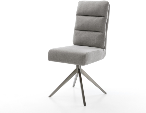 Drehstuhl Pela-Flex Strukturstoff Soft Grau Kreuzgestell breit Graphit 360° drehbar Wippfunktion Taschenfederkern