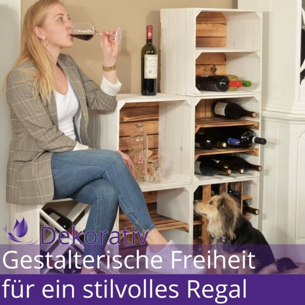 CHICCIE Weinregal Wino Flaschenregal aus Holz Geflammt, 1-tlg. Bild 3