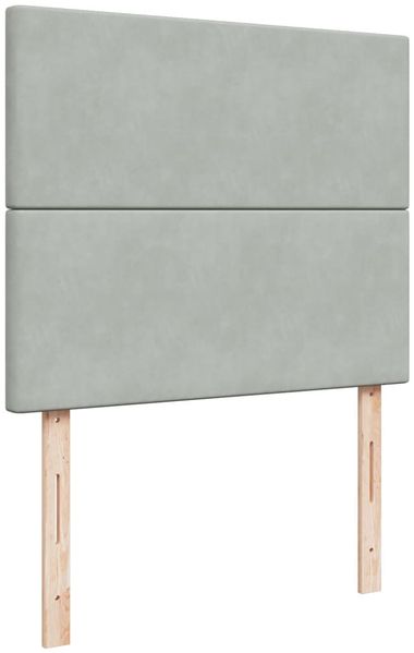 vidaXL Boxspringbett mit Matratze Hellgrau 120x200 cm Samt 3293176 Bild 7