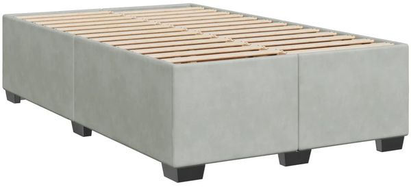 vidaXL Boxspringbett mit Matratze Hellgrau 120x200 cm Samt 3293176 Bild 8