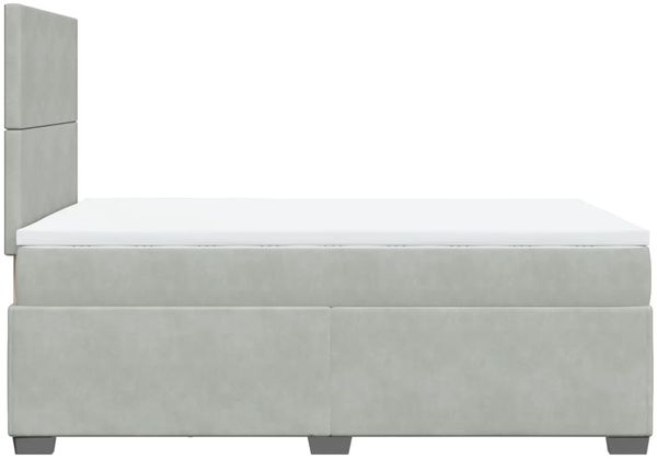 vidaXL Boxspringbett mit Matratze Hellgrau 120x200 cm Samt 3293176 Bild 11