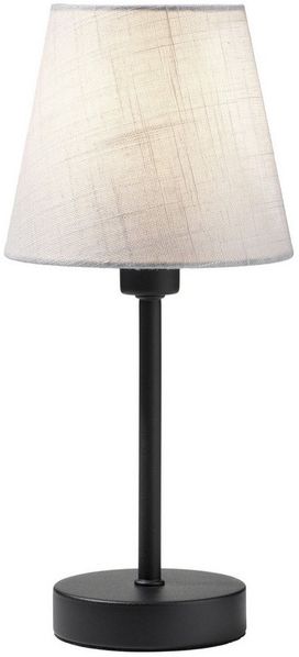 casa NOVA Tischleuchte Tischlampe FIBO, H 32 cm, Schwarz, Weiß, Metall, ohne Leuchtmittel, Stoffschirm, mit Schnurschalter