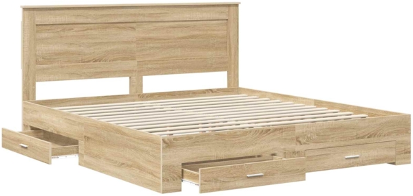 vidaXL Bettgestell mit Schubladen mit Kopfteil Holzwerkstoff 3410285 Bild 4