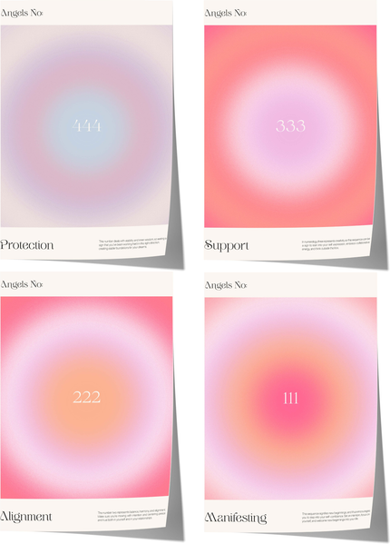 Angel Numbers Poster · Geschenkidee · Minimalistisches Spiritual Style Design · Urban Kunst · Moderne Wanddeko · Print ohne Rahmen - C / 13x18 cm