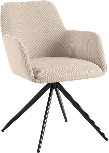 CLP Esszimmerstuhl Olema Cordbezug 180 Grad Schwenkmechanismus bis 150 kg belastbar,creme