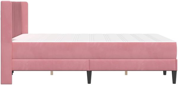 vidaXL Bettgestell mit Matratze mit Kopfteil Rosa 120 x 190 cm Samt 3414852 Bild 7