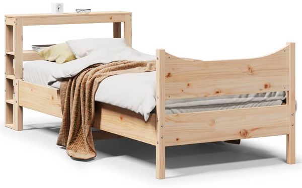 vidaXL Massivholzbett mit Kopfteil 90x200 cm Kiefer 3306312
