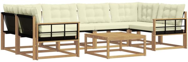 vidaXL Outdoor-Sofagarnitur 7 pcs Weiß und Creme 79 x 79 x 37 cm 3388472 Bild 2