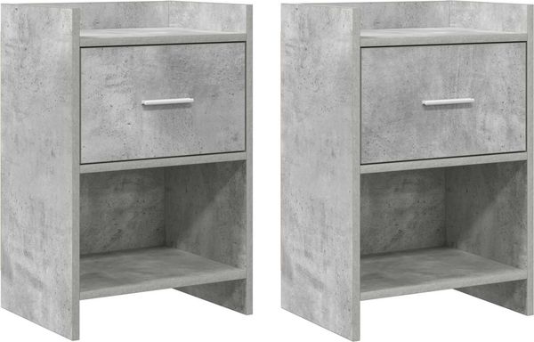 vidaXL Nachttische 2 pcs Betongrau 40 x 30 x 60 cm Holzwerkstoff 8010986