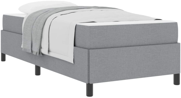 vidaXL Boxspringbett mit Matratze Hellgrau 90 x 190 cm Stoff 3398822