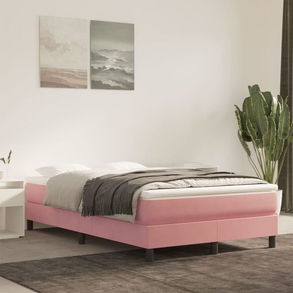 vidaXL Taschenfederkernmatratze Mittel Rosa 120x210x20 cm Samt 4016581