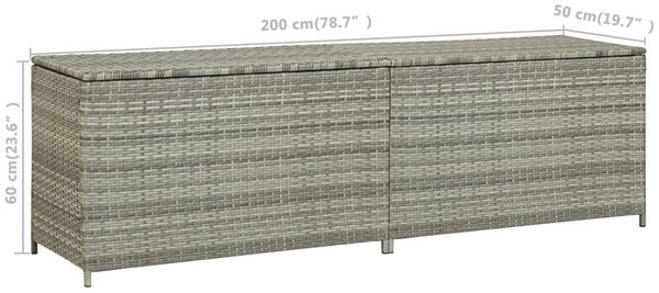 vidaXL Gartenbox Poly Rattan 200x50x60 cm Grau 46476 Bild 9