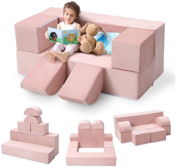 GarveeMore Kindersofa 6-teilig–Spielsofa Spielcouch Modulare Kinderspielcouch für Kinder