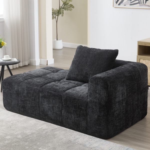 LVHOM Chaiselongue Schlafsofa mit Kissen, Lounge Sessel Relaxsessel Einzelsessel mit Seitentasche, Sofa Schlaffunktion, Sessel für Wohnzimmer