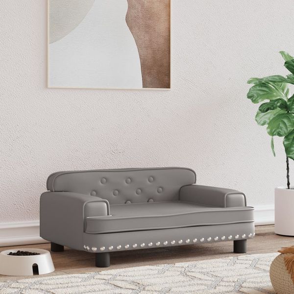 vidaXL Hundebett, Kunstleder grau, 30 x 45 x 70 cm